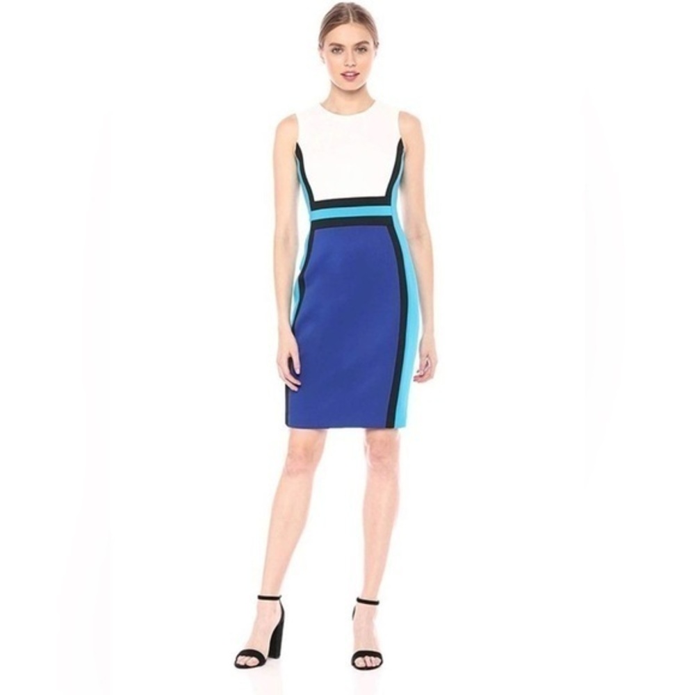 NWOT Calvin Klein Colorblock Sleeveless Sheath Dress Size 6